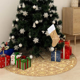 Vidaxl Christmas tree skirt luxury with sock 122 cm fabric yellow