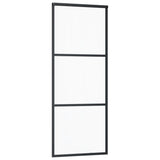Puerta corredera de Vidaxl 76x205 cm de vidrio ESG y negro de aluminio
