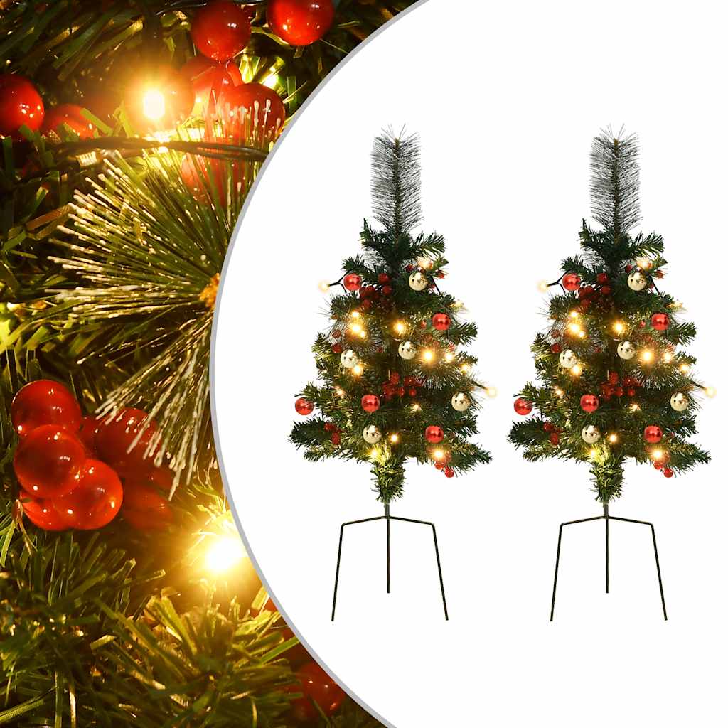 Vidaxl Tuinkerst trees 2 st with lighting 76 cm PVC