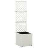 Vidaxl Latwerkplantenbak zvednutý s 1 hrnce 30x30x107 cm ratan bílý