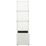 Vidaxl Latwerkplantenbak zvednutý s 1 hrnce 30x30x107 cm ratan bílý