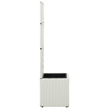 Vidaxl Latwerkplantenbak zvednutý s 1 hrnce 30x30x107 cm ratan bílý