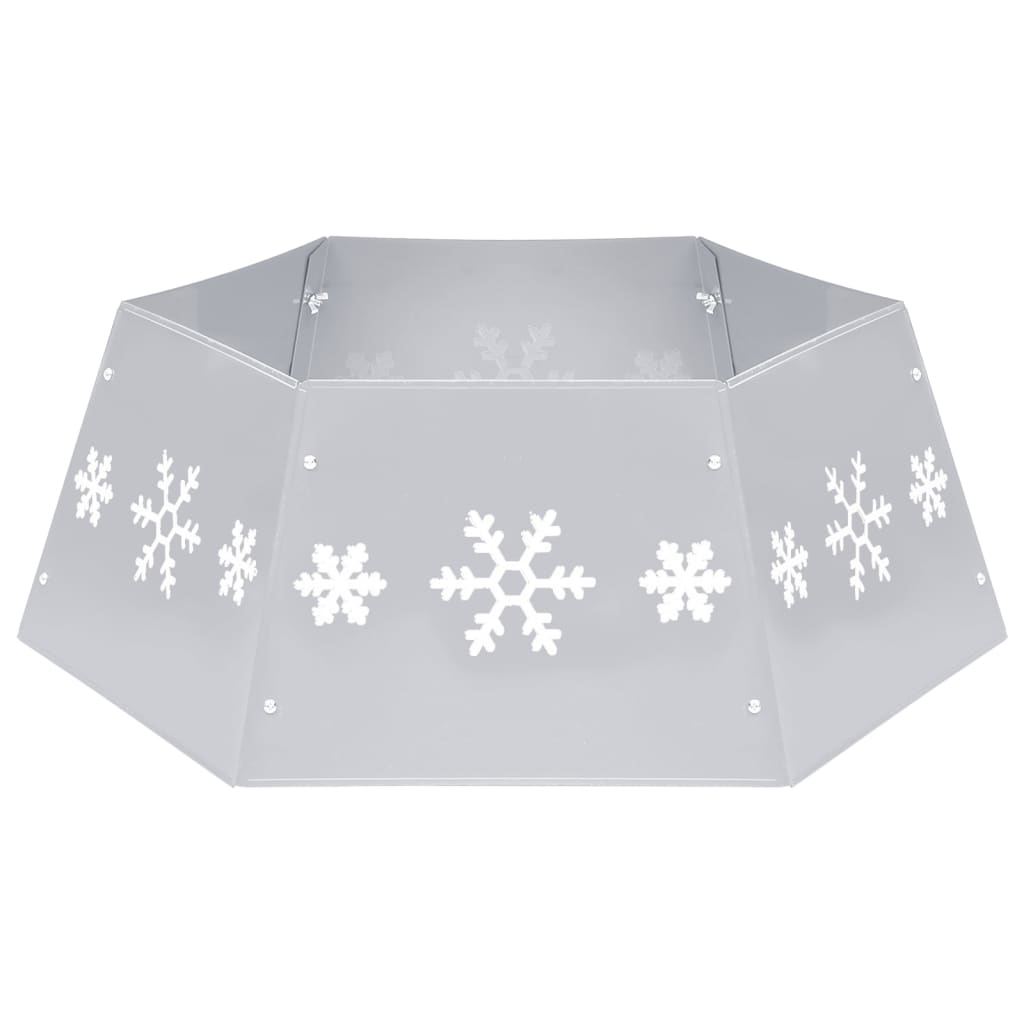 Vidaxl Christmas tree skirt Ø68x25 cm silver and white