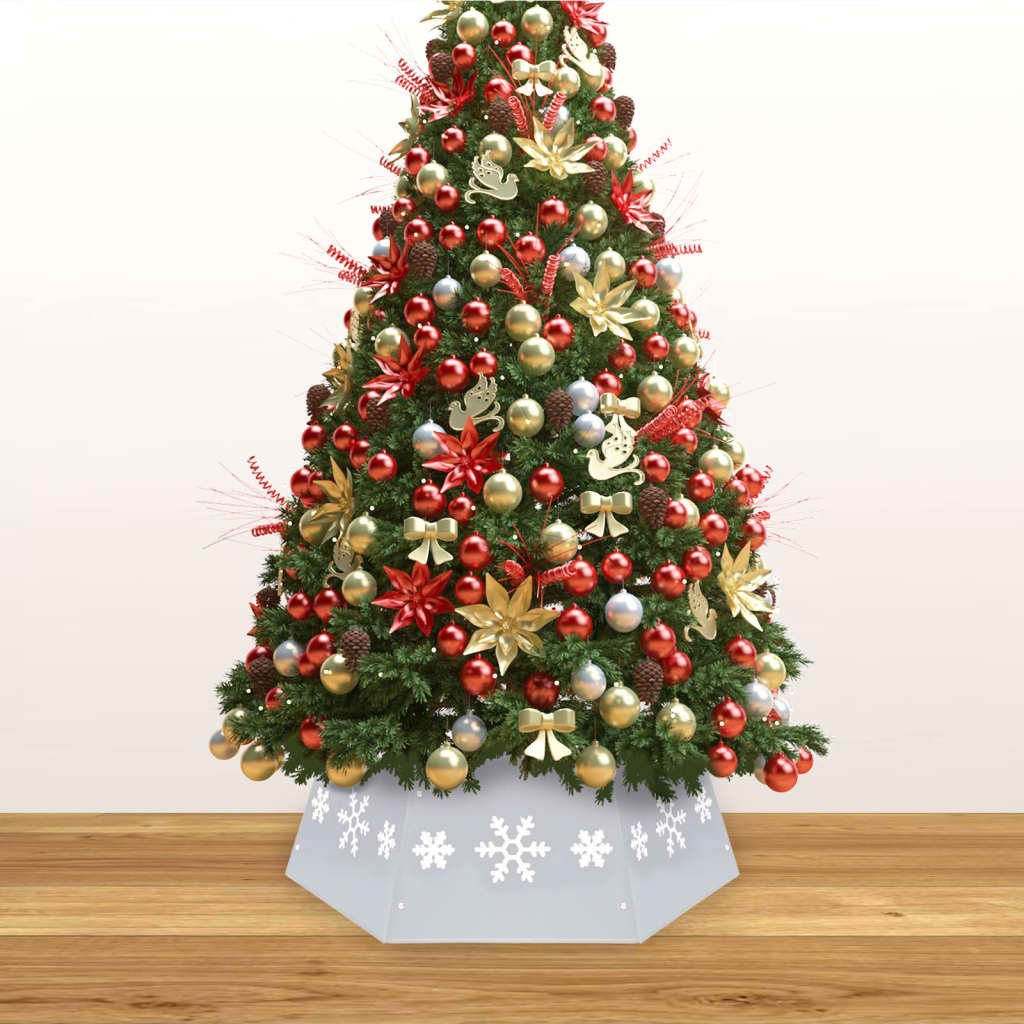 Vidaxl Christmas tree skirt Ø68x25 cm silver and white