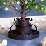 VidaXL Kerstboomstandaard in antieke stijl 29x29x15,5 cm koperkleurig