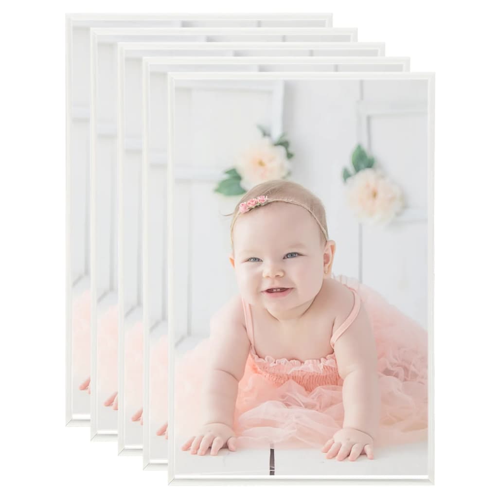 Frame fotografici Vidaxl 5 pezzi per la tabella 10x15cm mdf argento colorato
