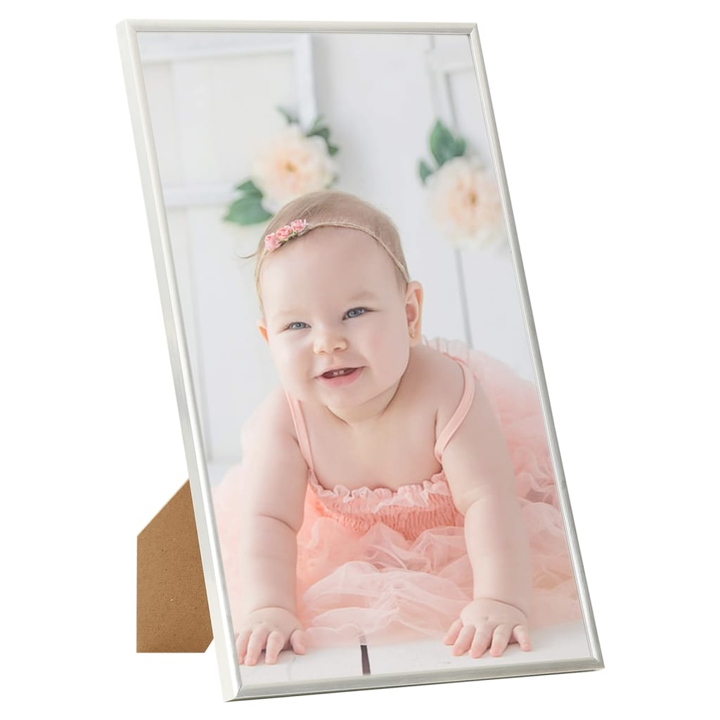 Frame fotografici Vidaxl 5 pezzi per la tabella 10x15cm mdf argento colorato