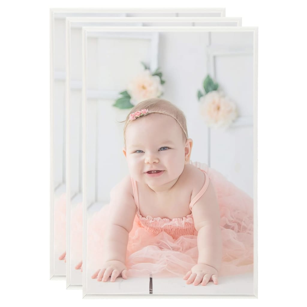 Vidaxl Photo Frames 3 PCs para a Tabela 13x18cm Mdf Colorido de Prata
