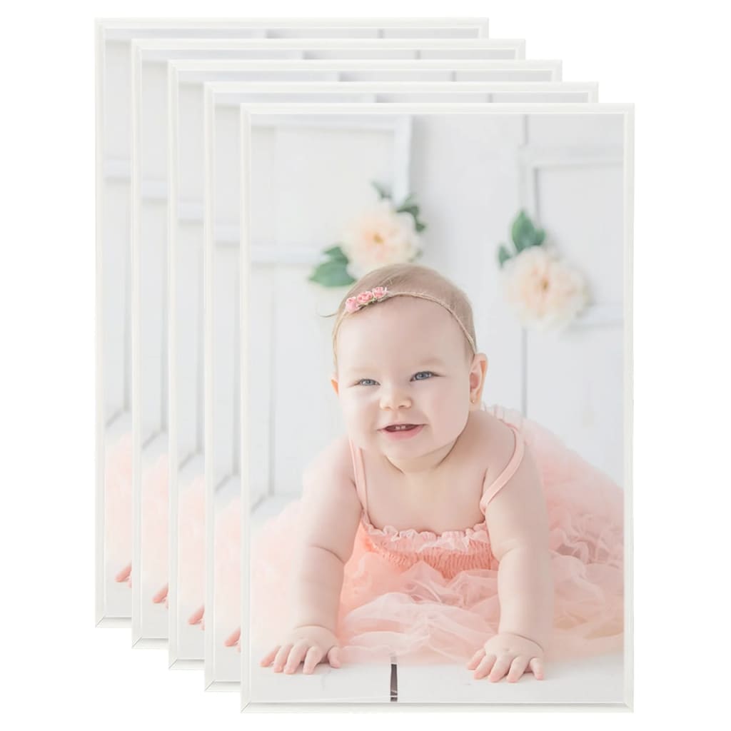 Vidaxl fotorammer 5 stk for tabell 13x18cm MDF sølvfarget
