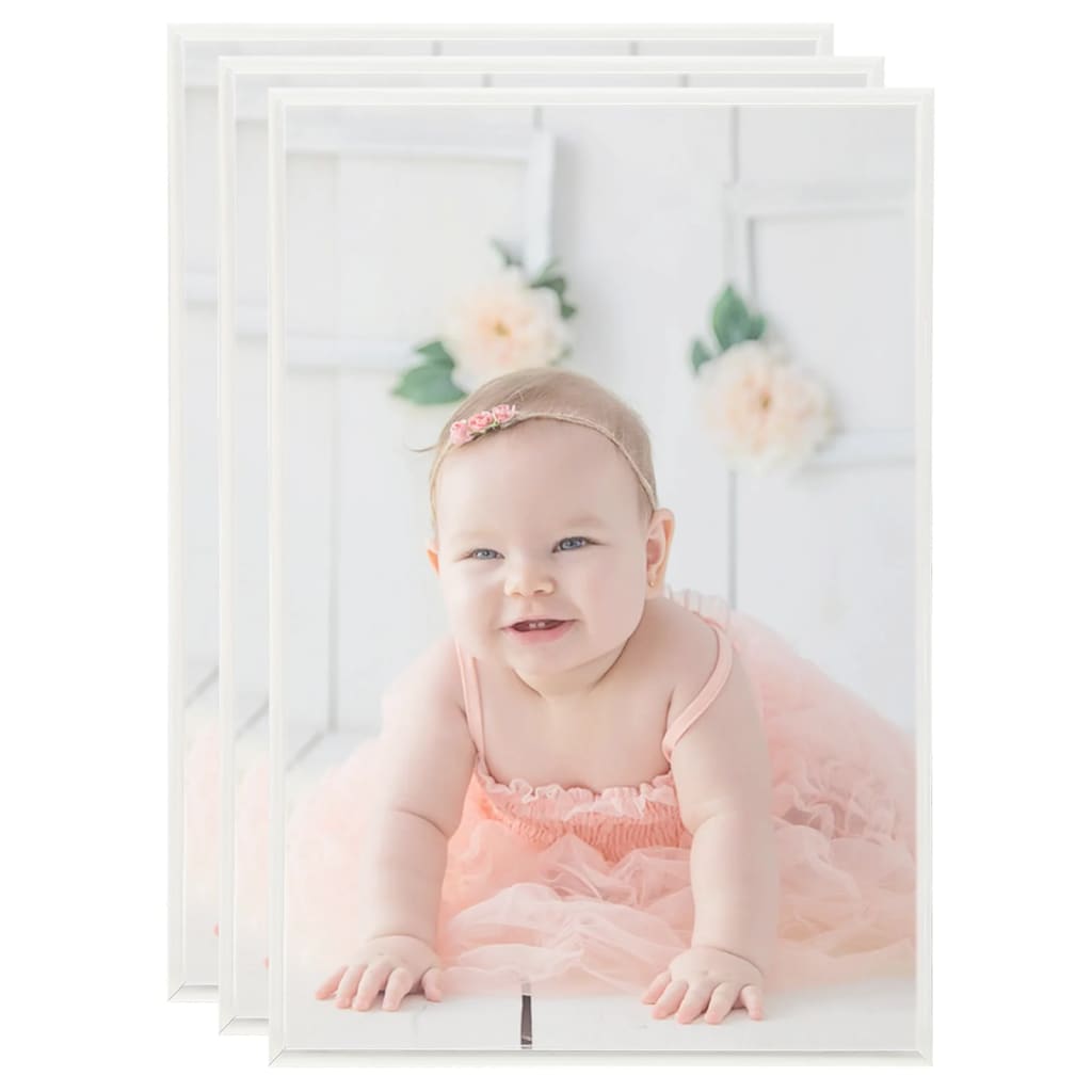 Vidaxl -Fotorahmen 3 PCs für Tabelle 21x29.7 cm MDF Silberfarbe