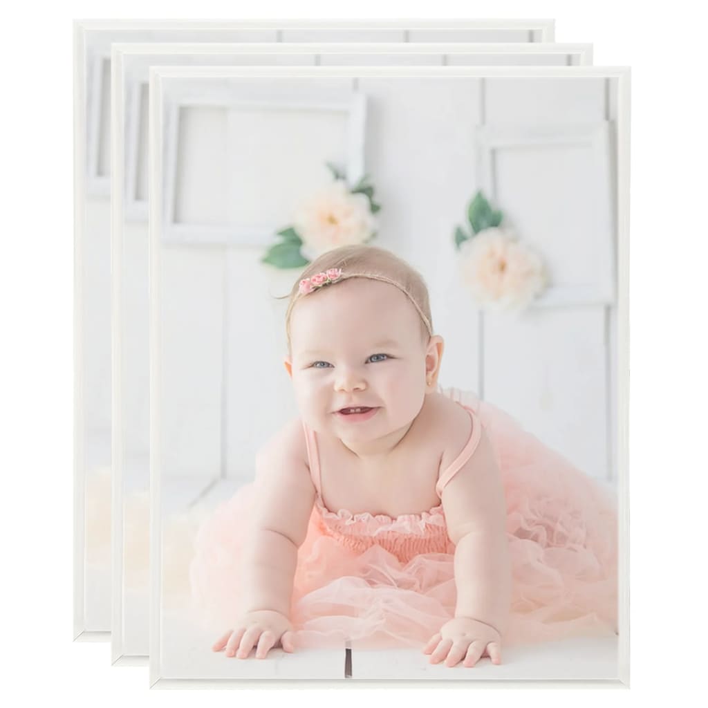 Vidaxl Foto rámečky 3 ks pro zeď 40x50 cm mdf stříbrné barvy