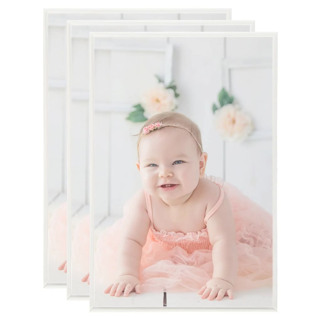 Fotografické rámce Vidaxl 3 ks pro zeď nebo tabulku 59.4x84 cm mdf stříbrná barva