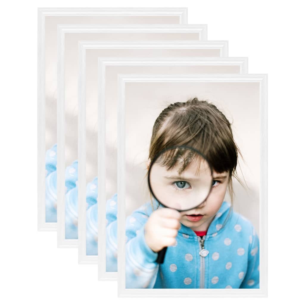 Vidaxl Photo Frames 5 PCs para a Tabela 21x29.7 cm mdf branco