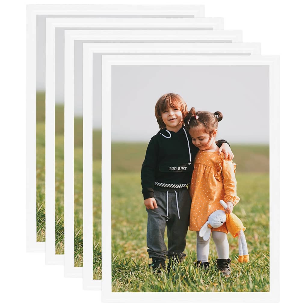 Foto snímky Vidaxl 5 ks pro zeď nebo tabulku 59.4x84 cm mdf bílá