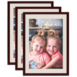 Vidaxl Fotoramar 3 st för vägg eller tabell 59.4x84 cm mörkröd