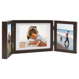 VIDAXL FOTO FOTO TRIPTYCH 22x15 cm+2x (10x15 cm) marrone scuro