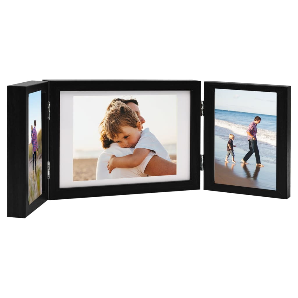 Vidaxl Photo frame Triptych 28x18 cm+2x (13x18 cm) Black