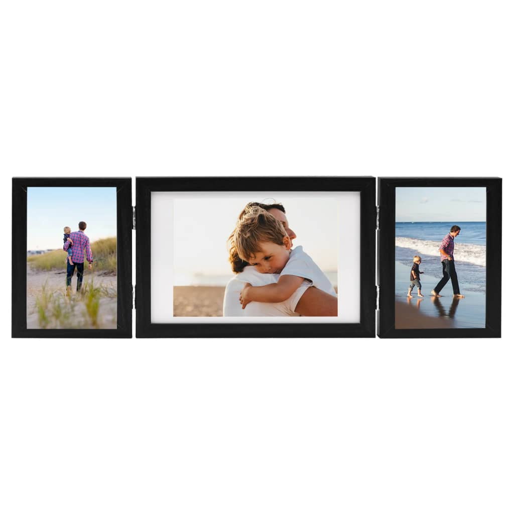 Vidaxl Photo frame Triptych 28x18 cm+2x (13x18 cm) Black