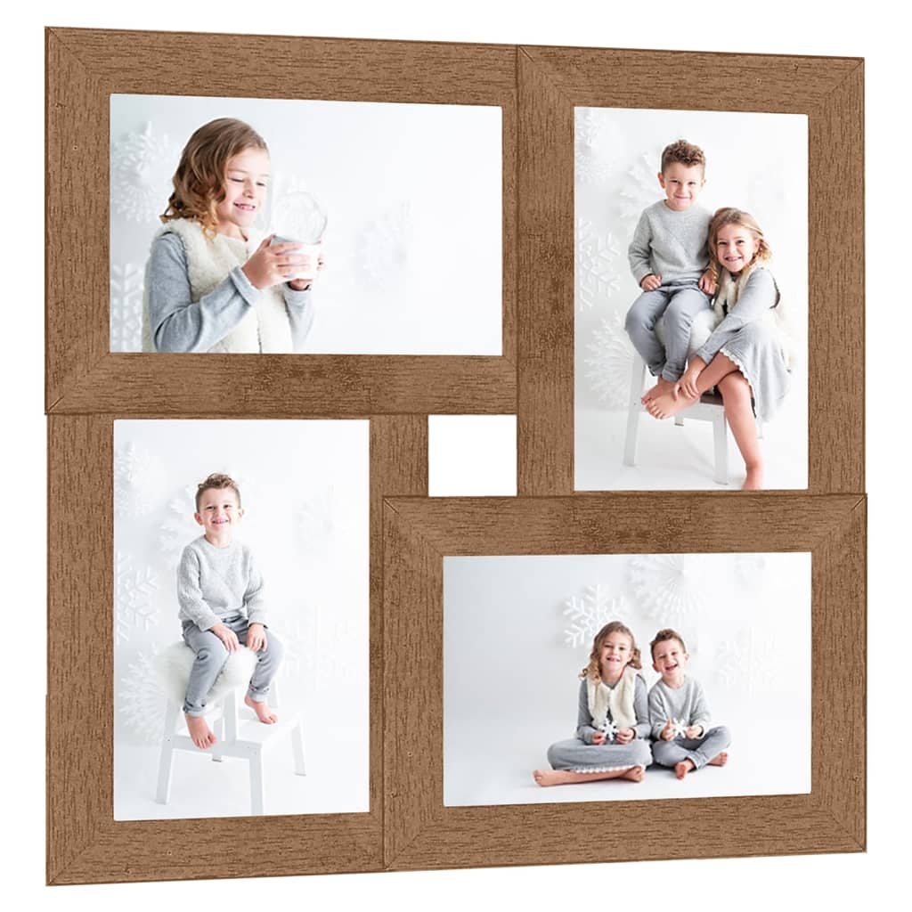 Vidaxl photo frame for 4x (13x18 cm) Photo MDF Light brown