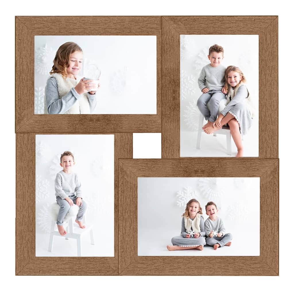 Vidaxl photo frame for 4x (13x18 cm) Photo MDF Light brown