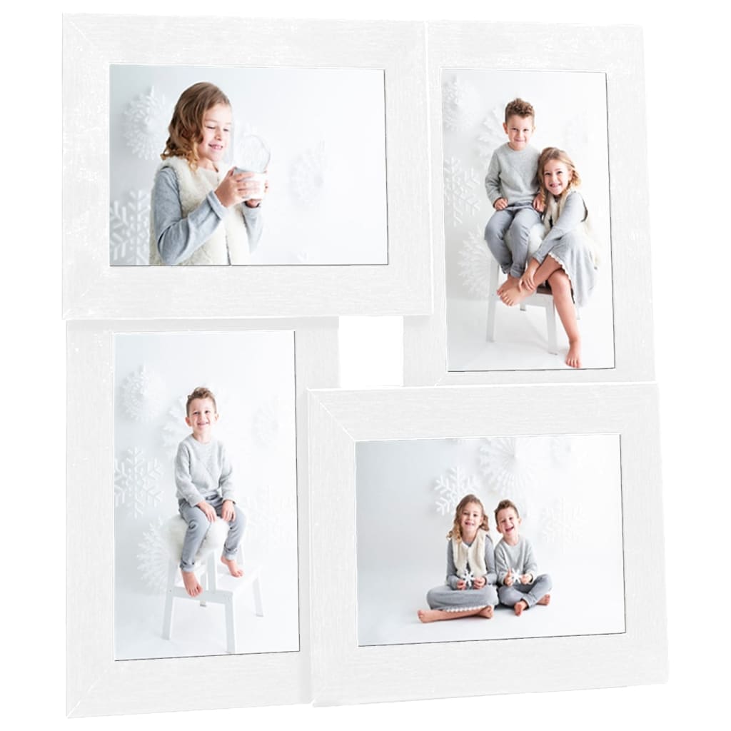 Rama fotograficzna vidaxl dla 4x (10x15 cm) zdjęcie MDF White