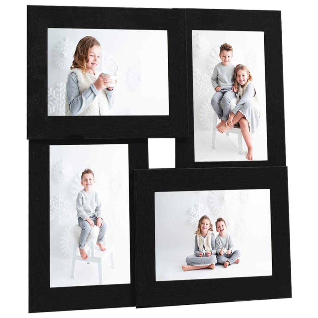 Vidaxl photo frame for 4x (10x15 cm) Photo MDF Black