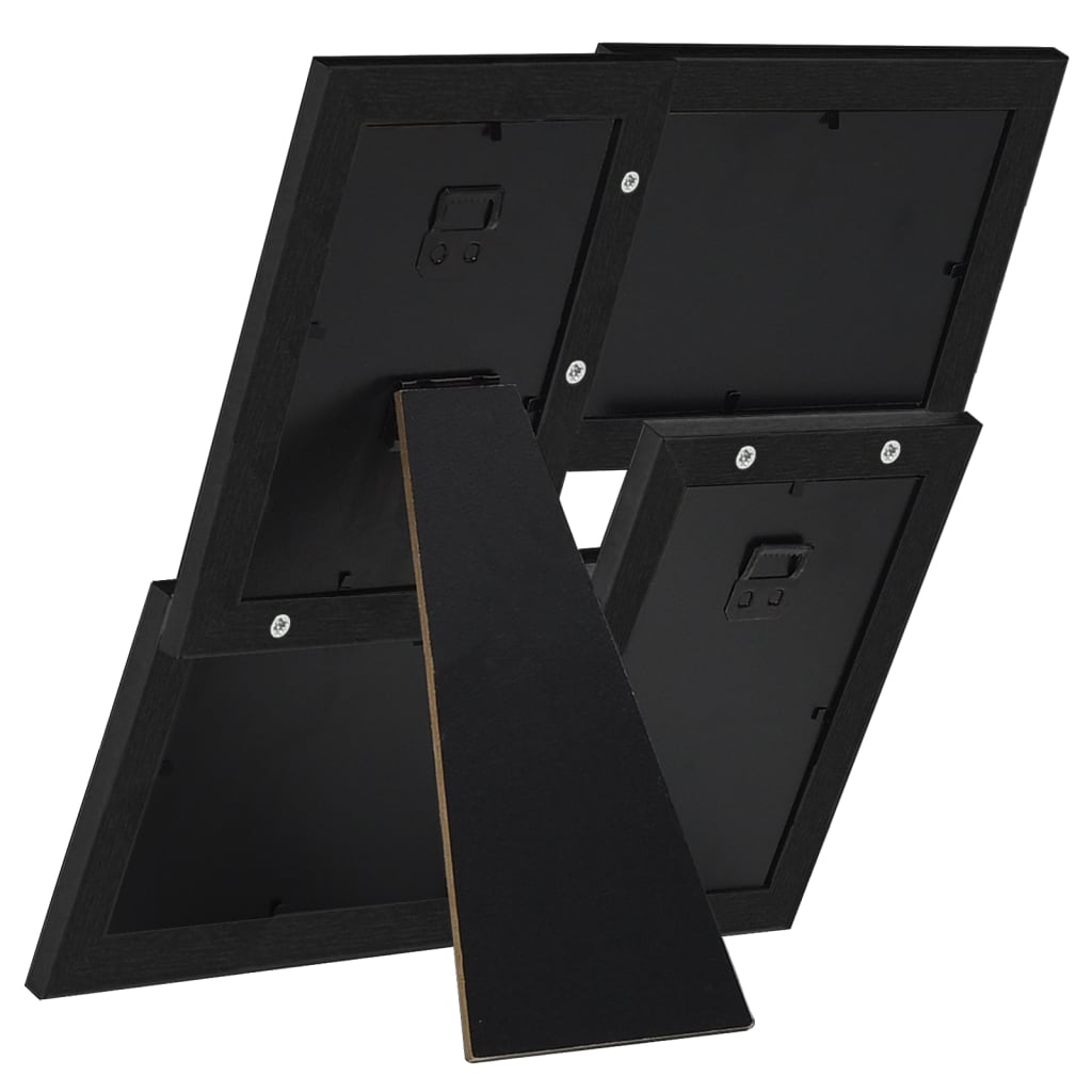 Vidaxl fotoram för 4x (13x18 cm) foto mdf svart