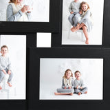 Vidaxl fotoram för 4x (13x18 cm) foto mdf svart