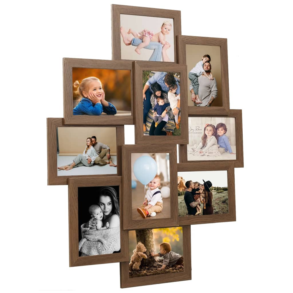 Vidaxl photo frame for 10x (10x15 cm) Photo MDF Light brown