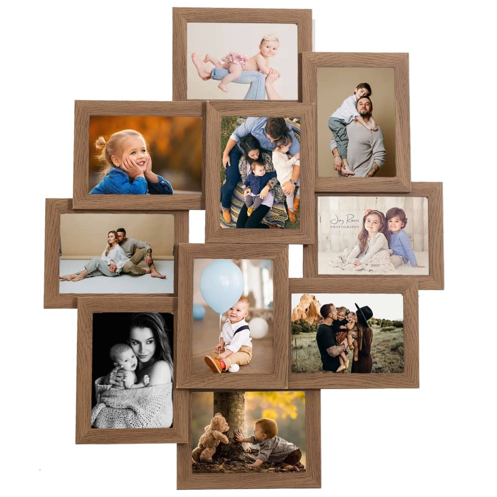 Vidaxl photo frame for 10x (10x15 cm) Photo MDF Light brown