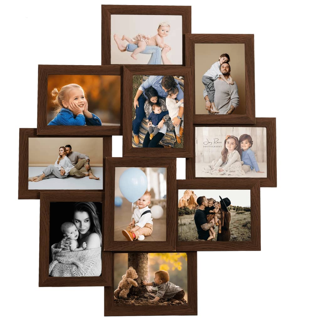 Vidaxl photo frame for 10x (10x15 cm) Photo MDF Dark Bruin