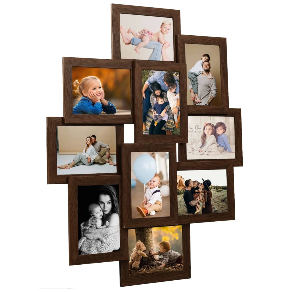 Rama fotograficzna vidaxl dla 10x (13x18 cm) zdjęcie MDF ciemnobrązowe