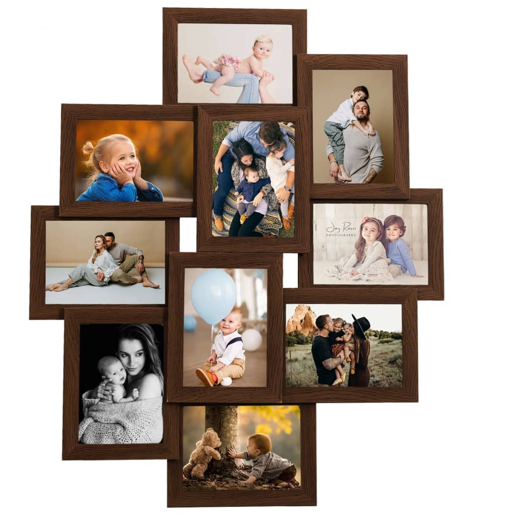 Rama fotograficzna vidaxl dla 10x (13x18 cm) zdjęcie MDF ciemnobrązowe