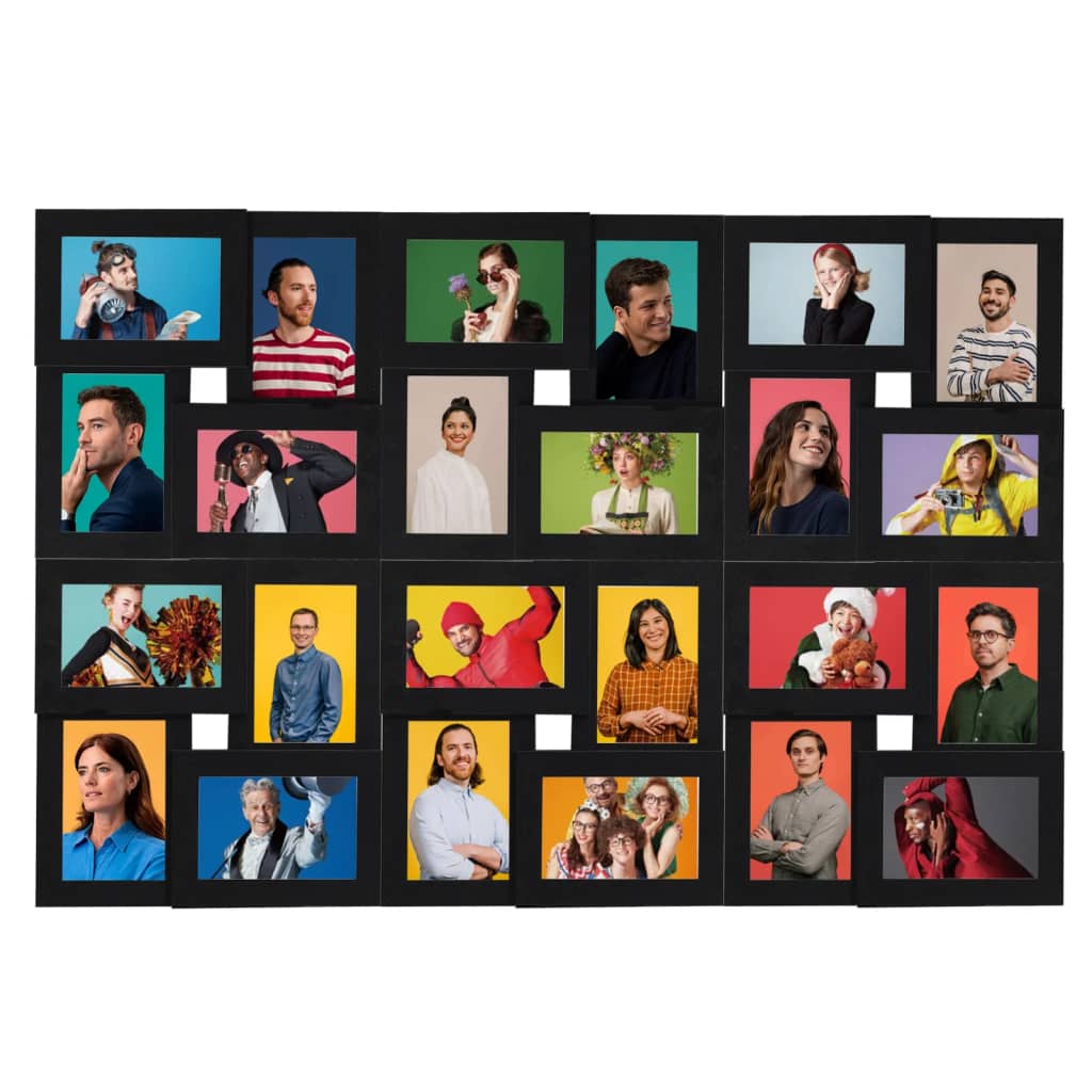 Vidaxl photo frame for 24x (13x18 cm) Photo MDF Black