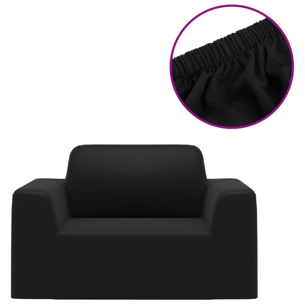 Vidaxl Bankhoes Stretch Polystery Jersey Black