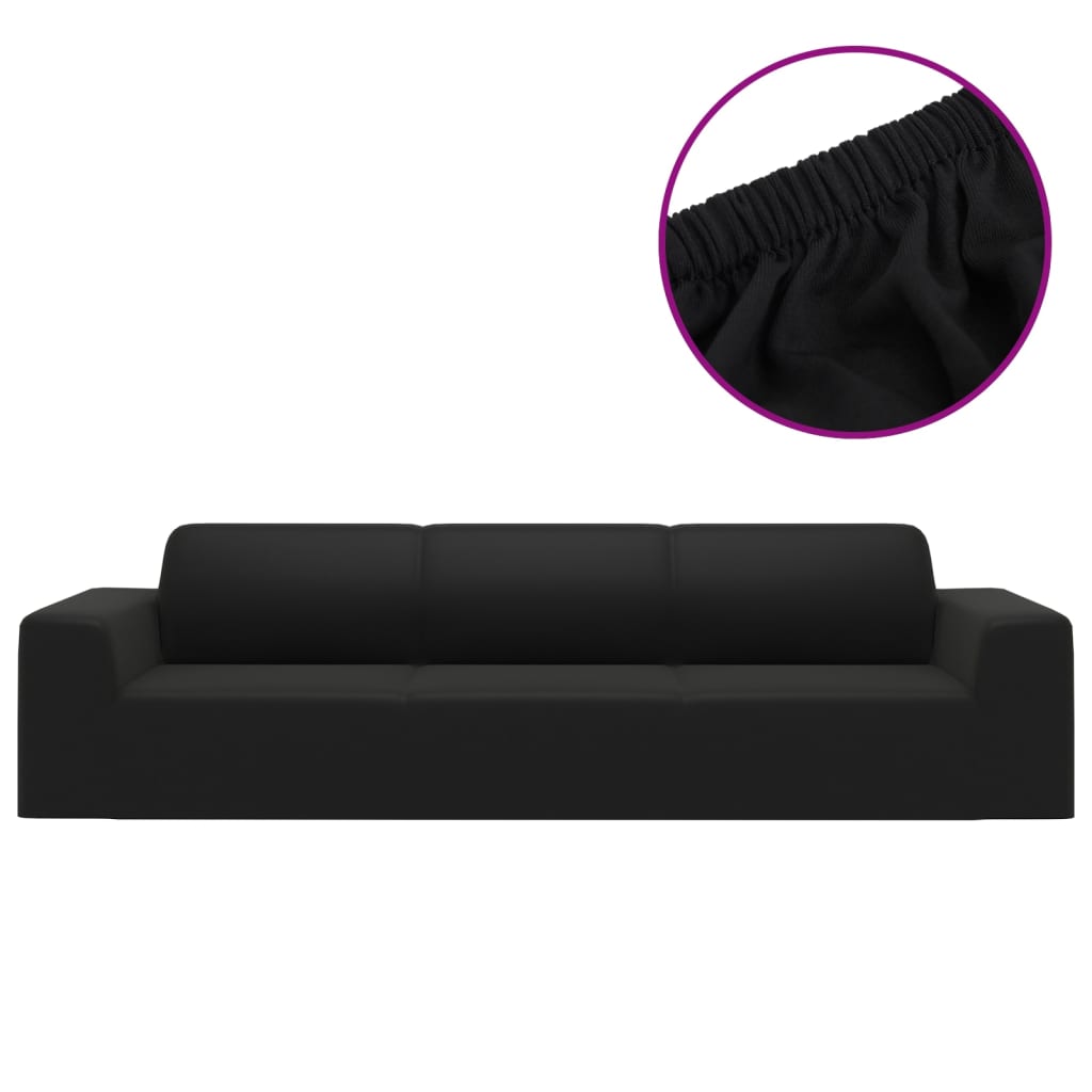 Vidaxl four -seater bank cover Stretch Polyester Jersey Black