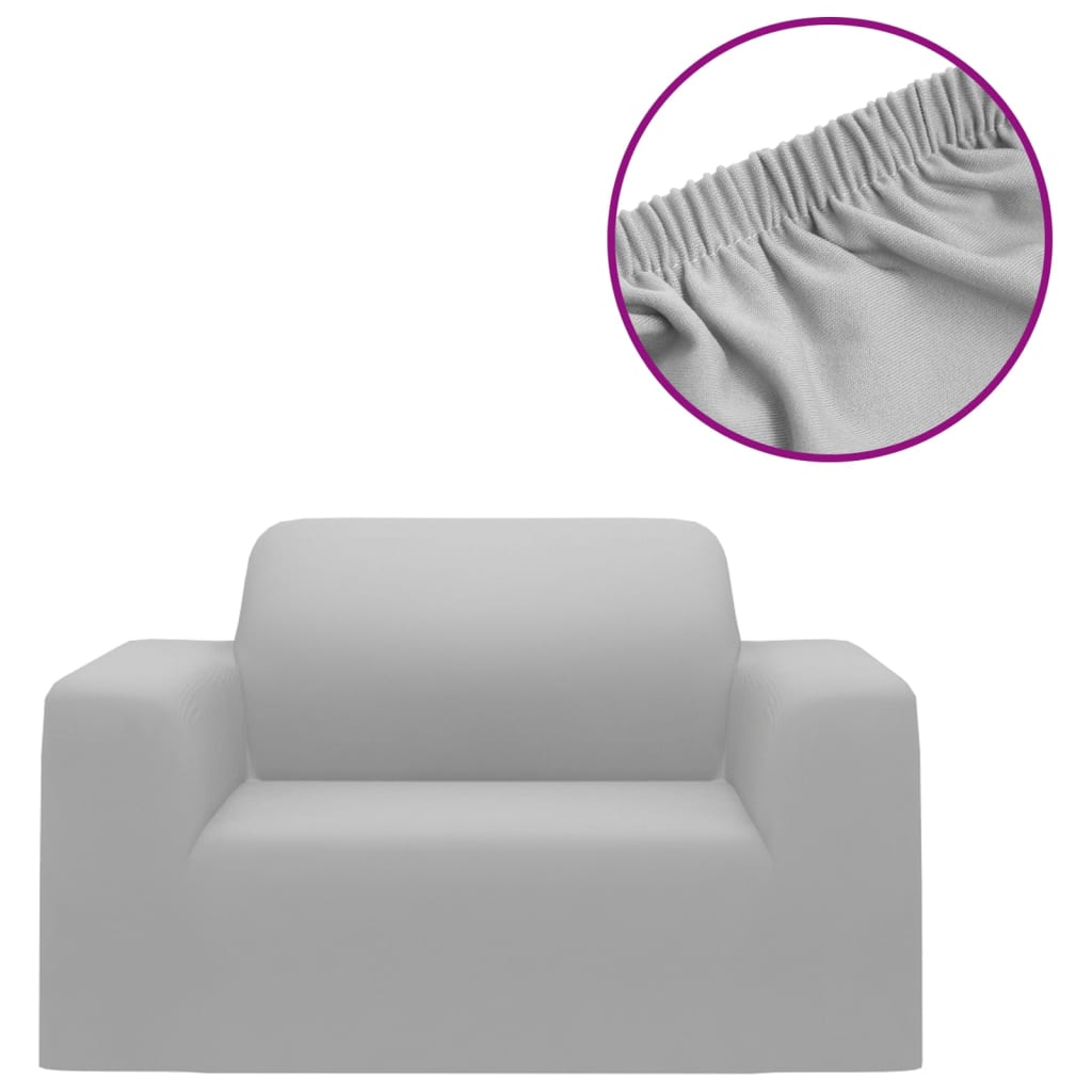 VidaXL Stretch Furniture Cover for Bank Gray Polyester Jersey