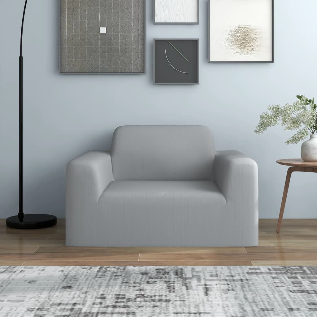 VidaXL Stretch Furniture Cover for Bank Gray Polyester Jersey