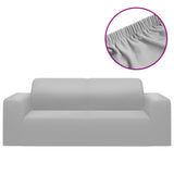 Vidaxl Tweezitsbankhoes Stretch Polyester Jersey Grijs