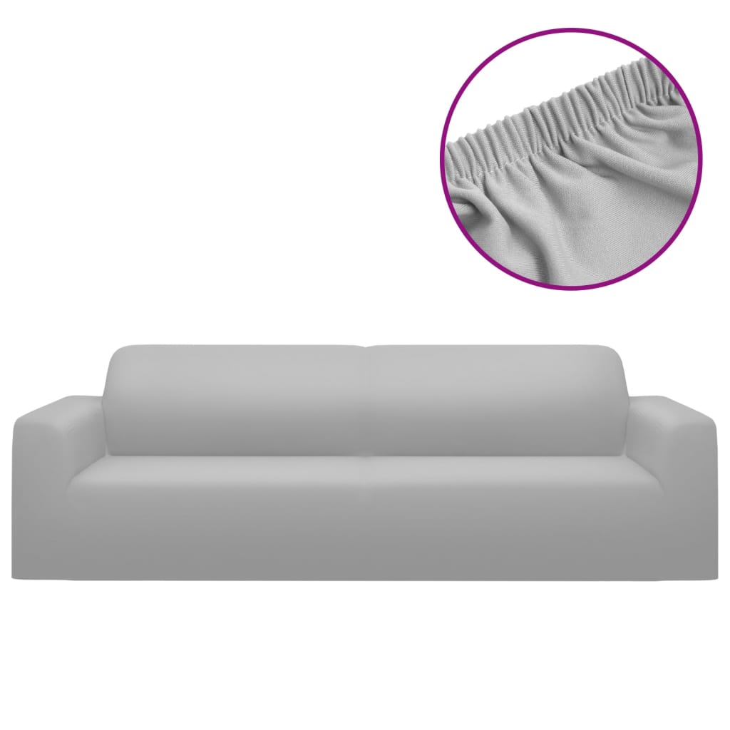 Vidaxl Three -seater bank cover Stretch Polyester Jersey Gray
