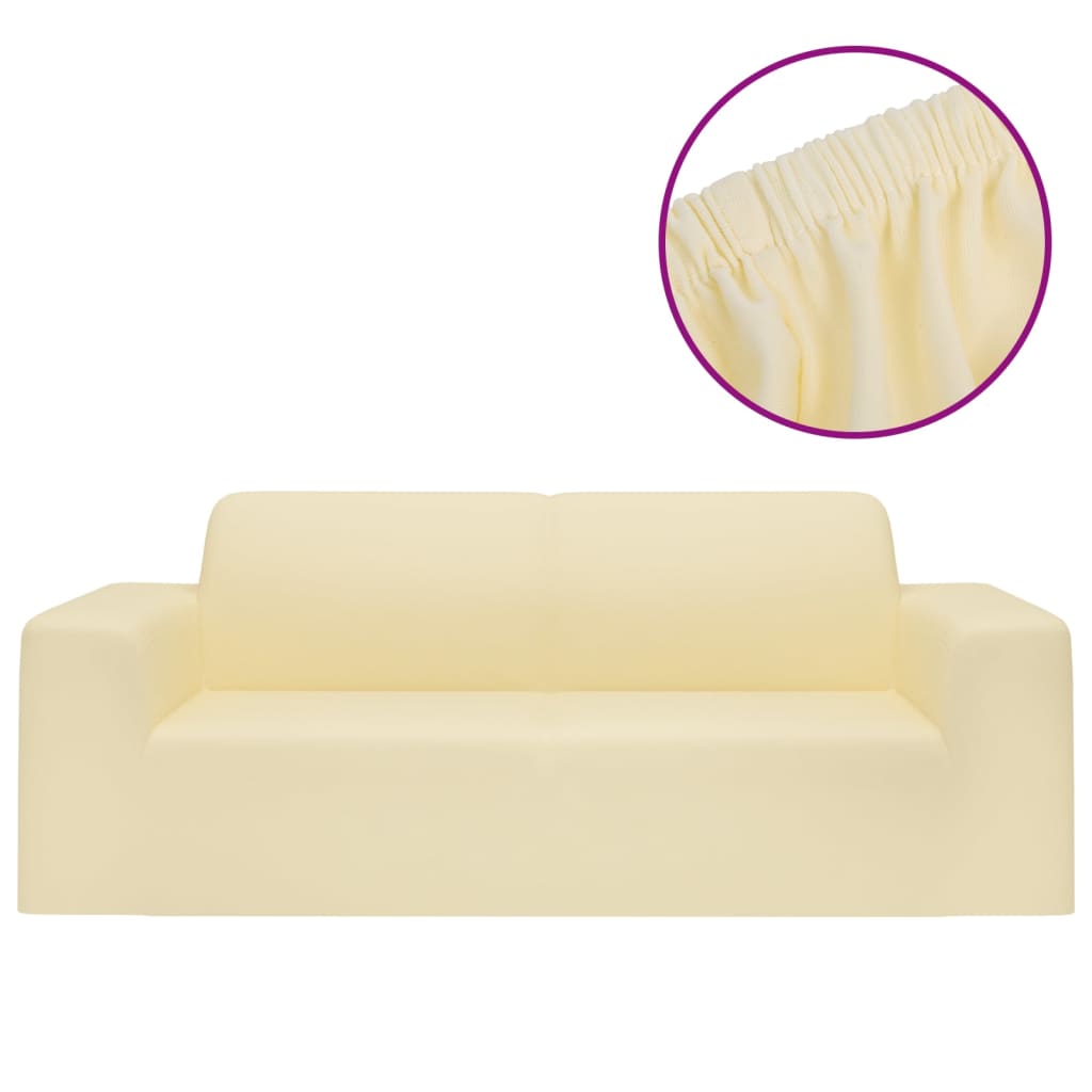 Vidaxl tweezitsbankhoes esticar jersey creme -color