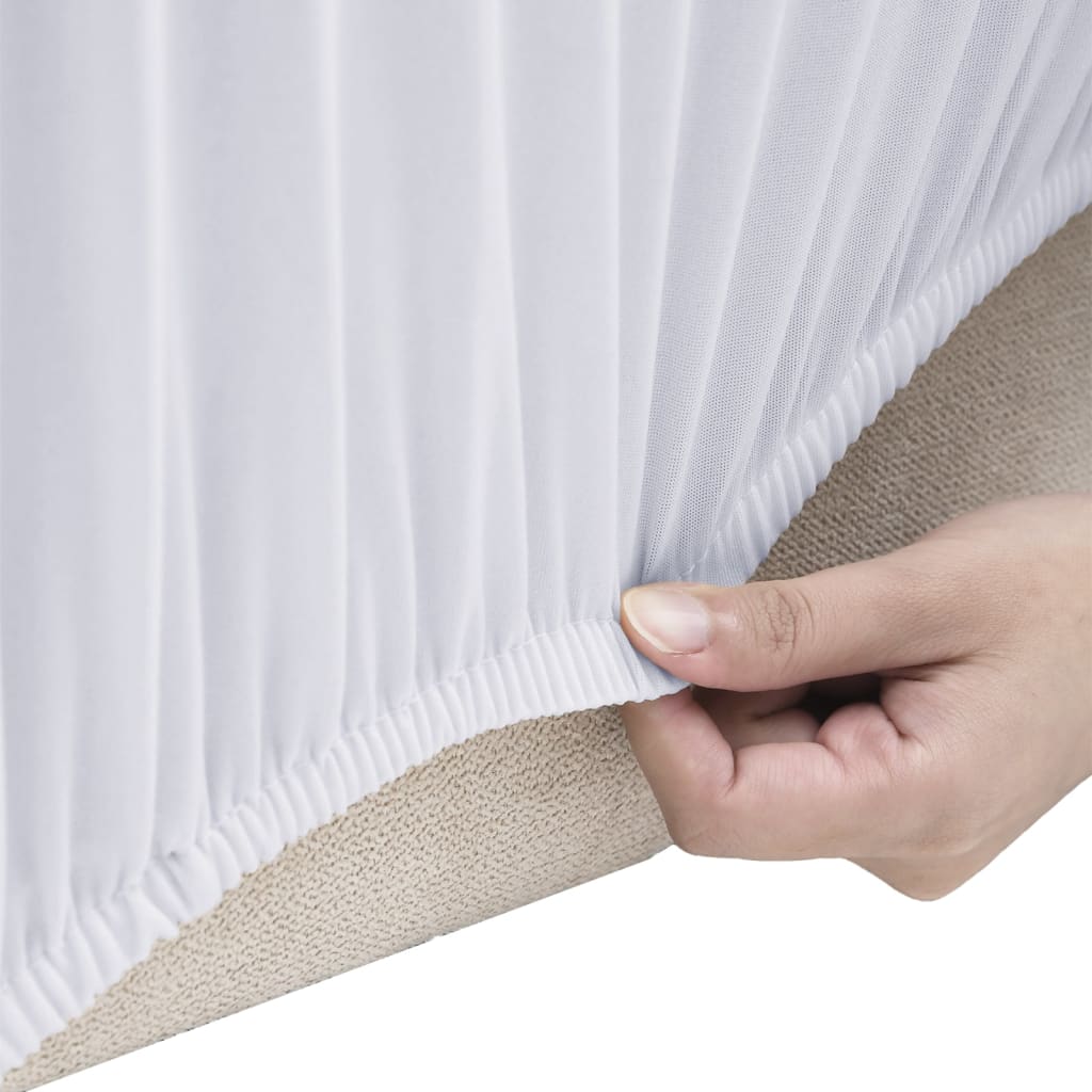 Vidaxl Tweezitsbankhoes Stretch Polyester Jersey White