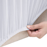 Vidaxl Tweezitsbankhoes Stretch Polyester Jersey White