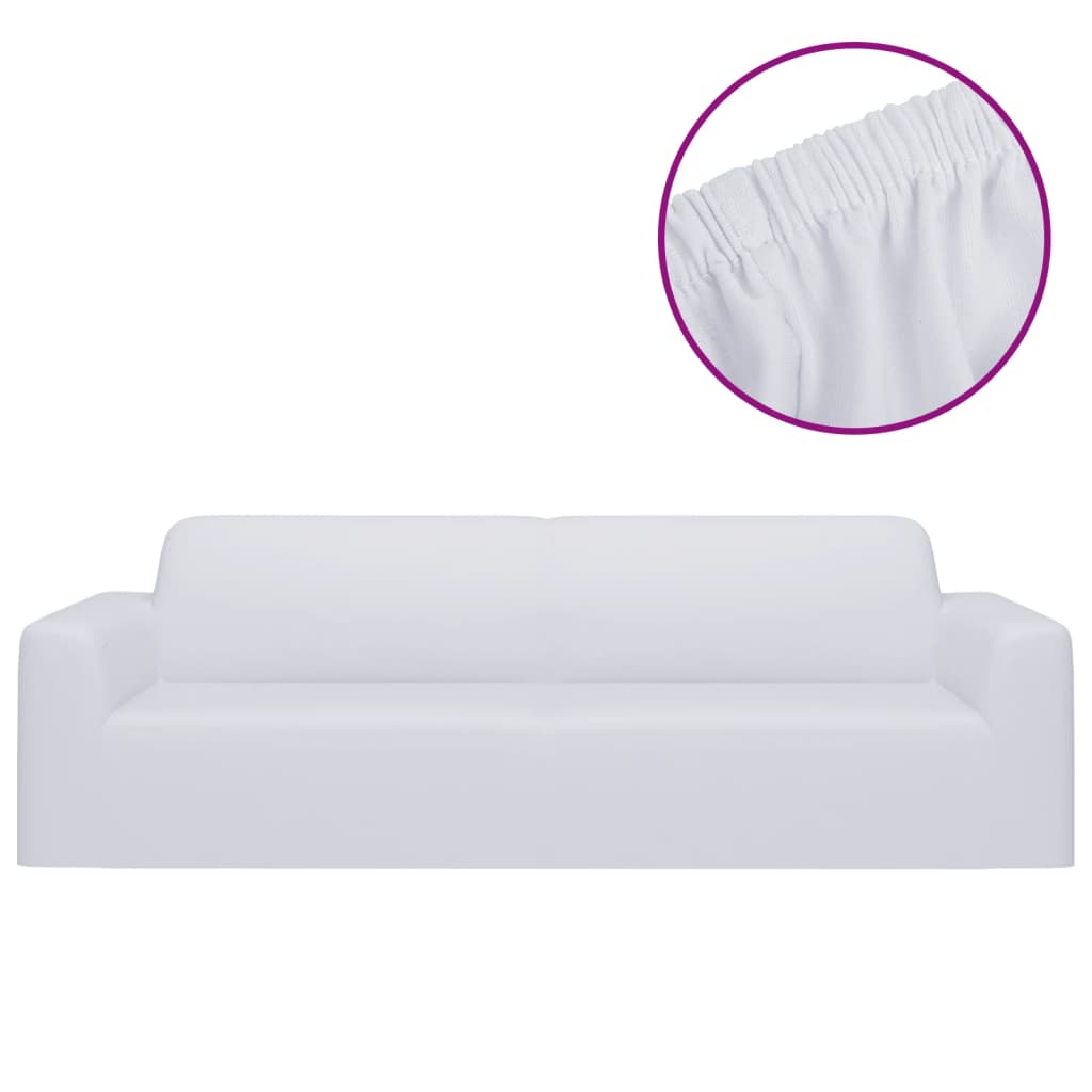 Vidaxl Three -seater bank cover Stretch Polyester Jersey White