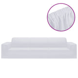 Vidaxl štiri -seater banka Cover Stretch Polyester Jersey White