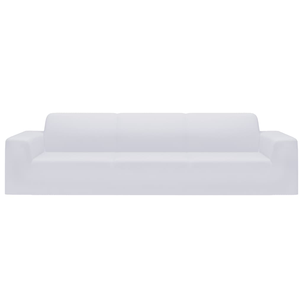 Vidaxl štiri -seater banka Cover Stretch Polyester Jersey White