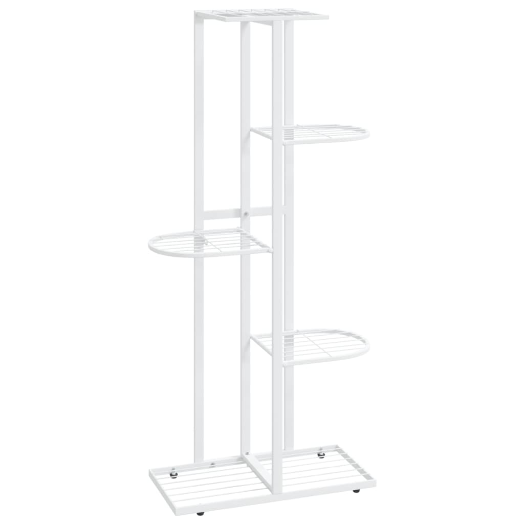 Vidaxl Flower Standard with 5 Layers 43x22x98 cm Metal White