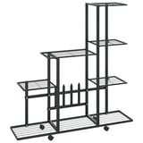 Vidaxl Flower Stand with Wheels 94,5x25x92,5 cm Metal Black
