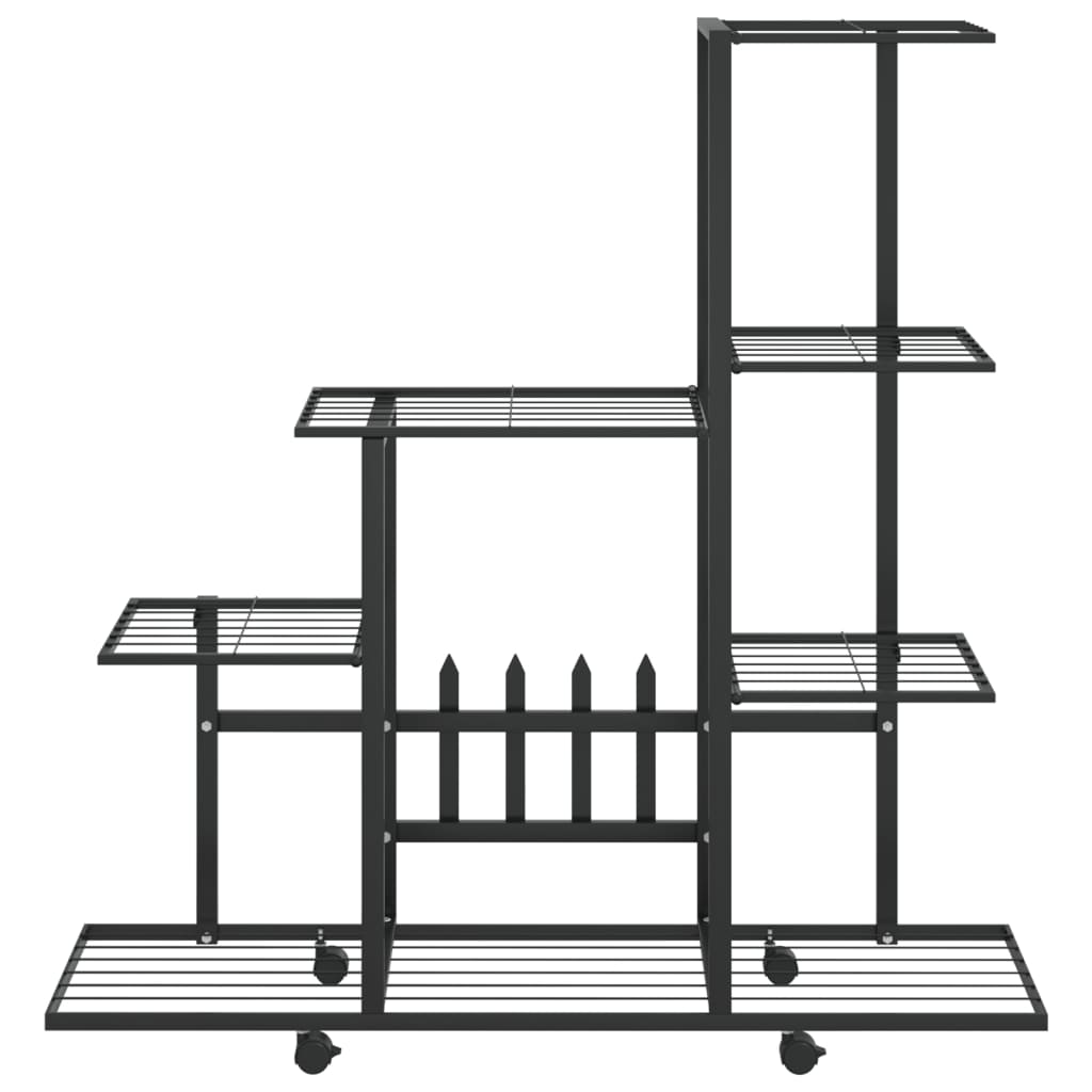 Vidaxl Blütenständer mit Rädern 94,5 x 25 x 92,5 cm Metallschwarz