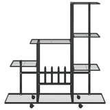 Vidaxl Blütenständer mit Rädern 94,5 x 25 x 92,5 cm Metallschwarz